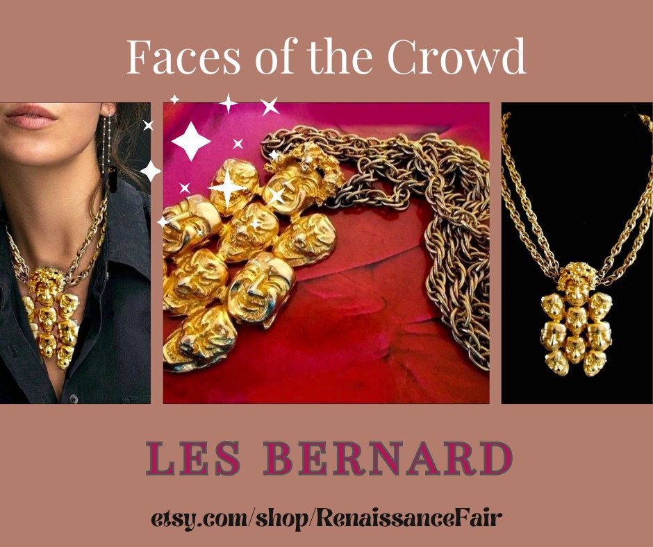 renaissancefai's tweet photo. LES BERNARD Multi Faces Statement Necklace, Gold Plate, Double Strand Rope Chain, Heavy, Vintage https://t.co/tK8AkLF6A6 #gold #people #women #springring #avantgarde #statementnecklace #lesbernard #goldtonegoldplate https://t.co/zgcelDA91Y