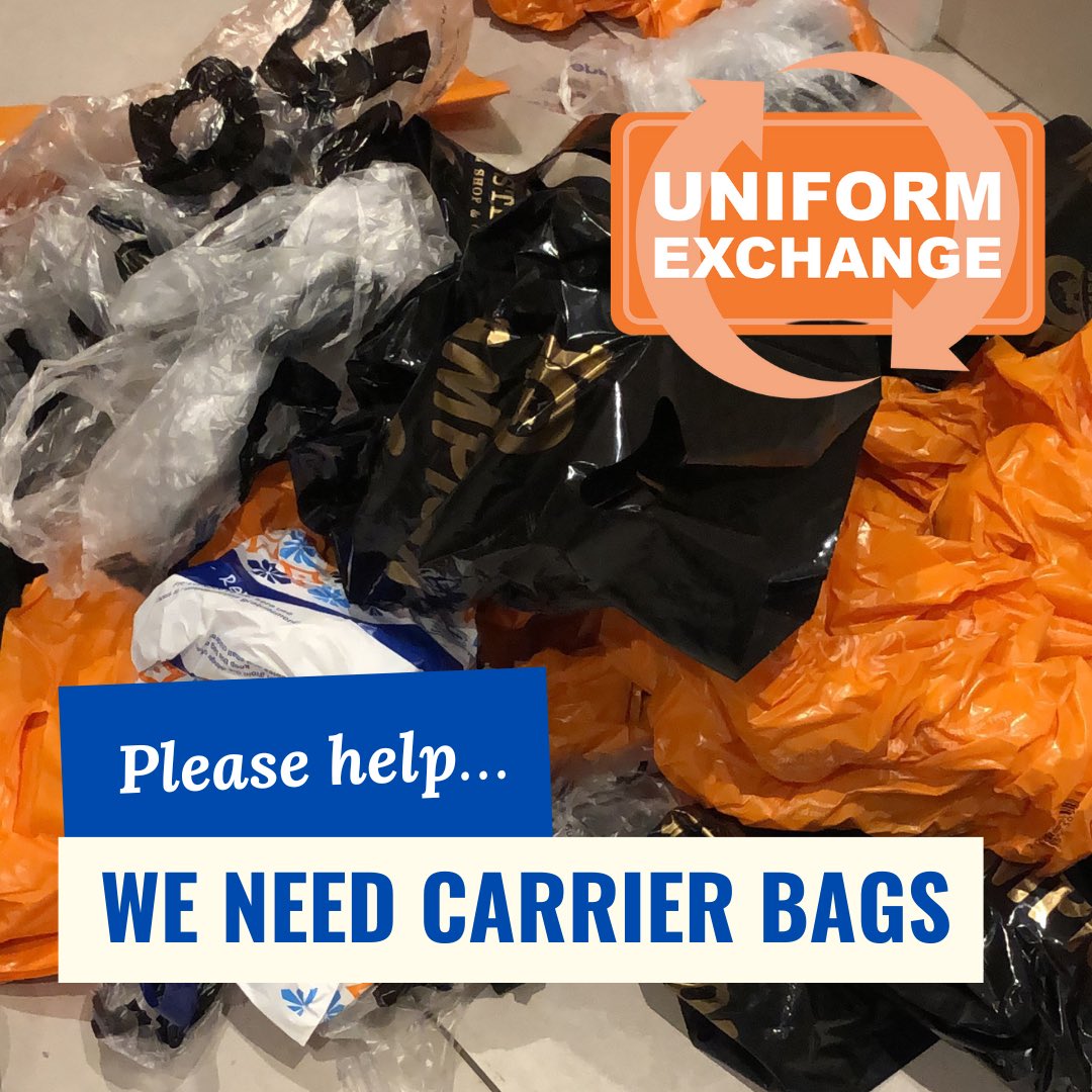#SOS help we need carrier bags… we have almost run out  😰 and have over 3,000 bags of uniform to give away over the summer!! If you have any please put them in our donation boxes 🫶🏻 thank you #charity #huddersfield #recycle #CircularEconomy 👉🏻 uniform-exchange.org/donation-point… 🧡🧡🧡
