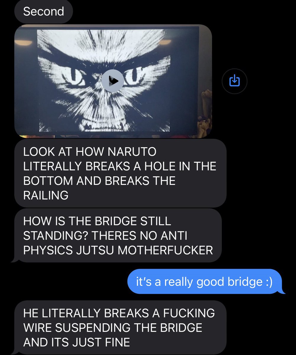 AntCoot's tweet photo. my brother who is an engineering major is going through naruto shippuden for the first time and his only complaint so far is the bridges https://t.co/U8mjF3ytXh