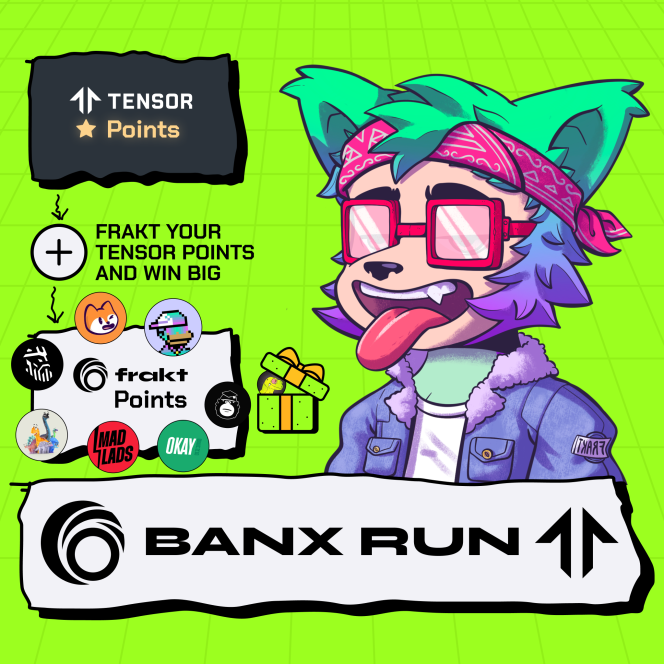 fraktcollection's tweet photo. 💰🫰 FRAKT YOUR TENSOR POINTS ⚛️⚡️
...and WIN BIG!

→ Join the frakt leaderboard - Take your Tensor points with you
→ Climb the frakt leaderboard - Win Banx WL and bluechip NFTs

Join now 👉 https://t.co/9Sm6blmVvt
Deets here 👇 (1/4) https://t.co/57ZJA3GoI9