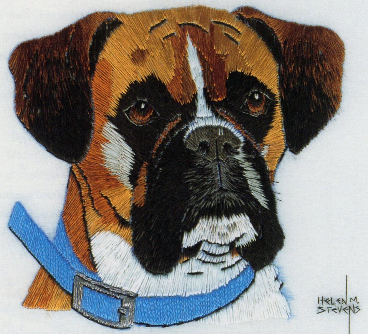 Benson.  Beautiful boy and excellent model! #embroidery #handembroidery #boxerdog #boxer #dogs #dogsinart