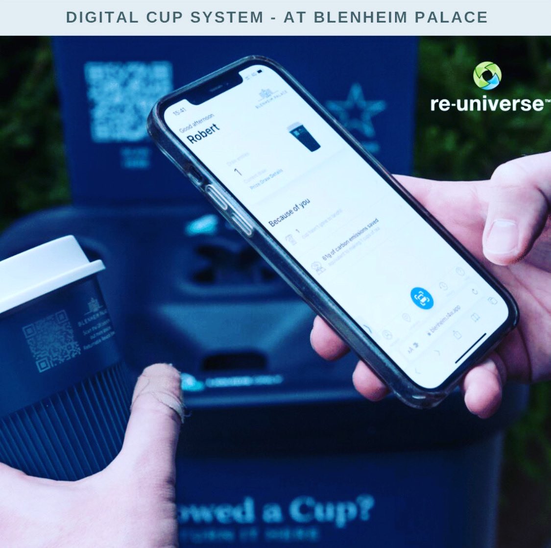 reuniverse_com's tweet image. Want an easy, frictionless reuse scheme?

Our pioneering #digital returns platform drives behavioural change and brings rich data and insights. 

Tried and tested @BlenheimPalace in collab with @Circularandco 
 rolling out this summer,

#returnablecups #digital #reusablecups