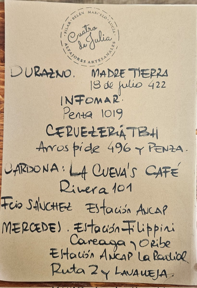 CuatrodeJulia's tweet photo. Alfajoreros! 
Aquí les dejo los lugares donde pueden encontrar los #CuatrodeJulia
Si le dan retuit buenazo!😃  
Así podemos endulzar más paladares! 😋
Un beso grande para todos ❤️ y desde ya muchas gracias por la mano que me dan!!! 🙌 https://t.co/pG3RmCWRPU