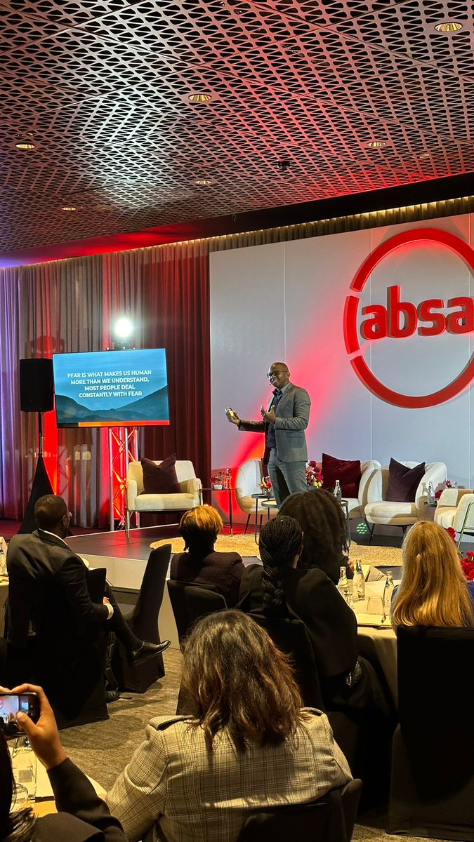 Absa's tweet photo. Guest Speaker, Nyimpini Mabunda, Chief Executive at General Electric talks about being fearless during turbulent economic times and building a resilient business. #AbsaGrowthSummit #AfricaExpertise https://t.co/mbHNoVSkGM