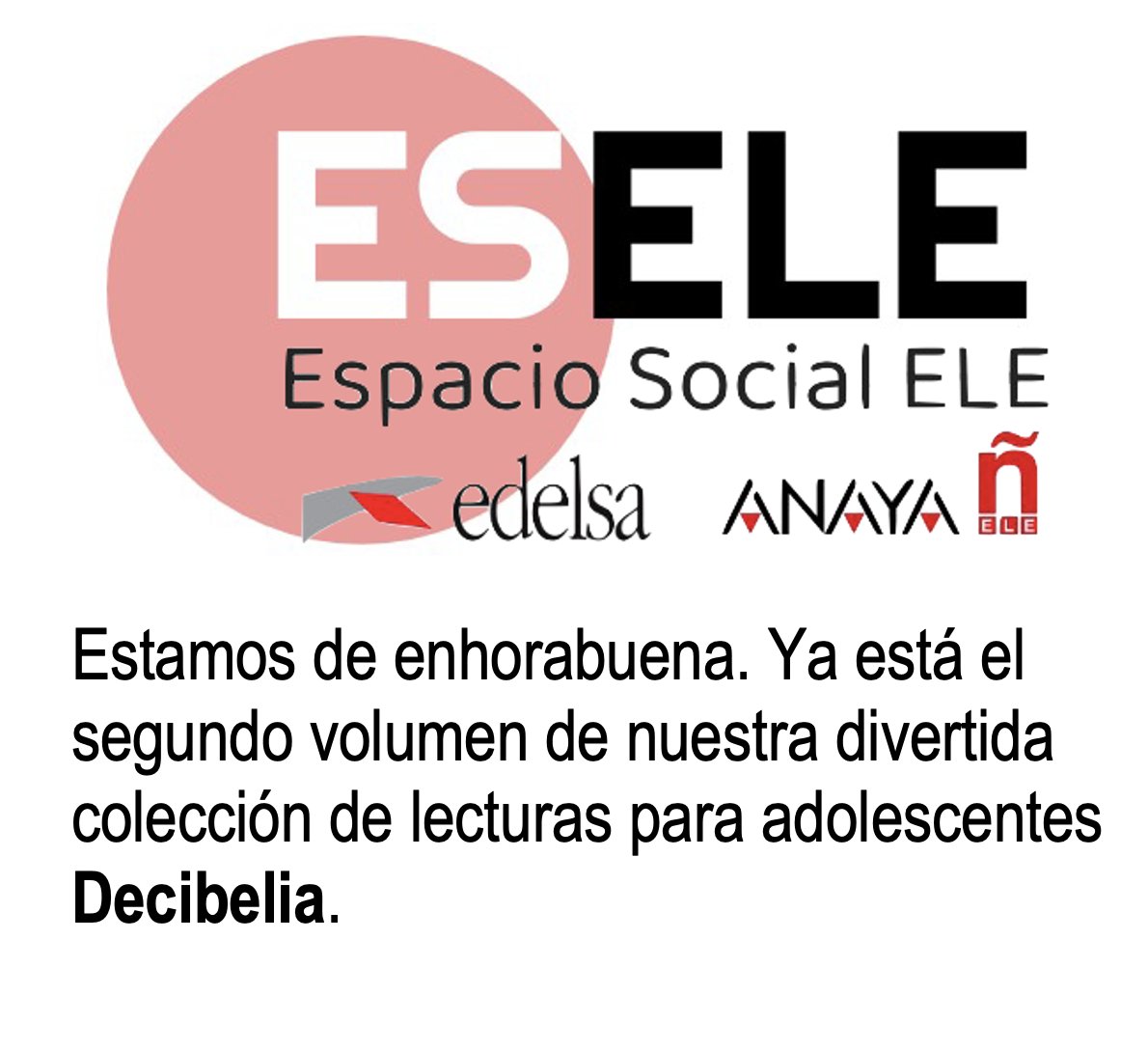 Edelsa_AnayaELE's tweet photo. Ya está disponible el segundo volumen de #Decibelia, un divertido cómic con actividades para tus estudiantes adolescentes. Si quieres conocer más, entra aquí https://t.co/tJb9EdMPQA ¡No te lo pierdas! https://t.co/ZYYcsfrmW3