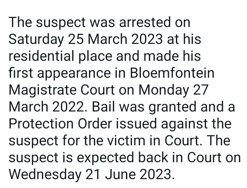 #ThaboBester 

Here are police details around the attempted rape &amp; assault charge against Bester's instructing attorney, Tsireledzo Ndou.
He is back in court on June 21, a day after his client (Bester) makes his next appearance.

#sabcnews