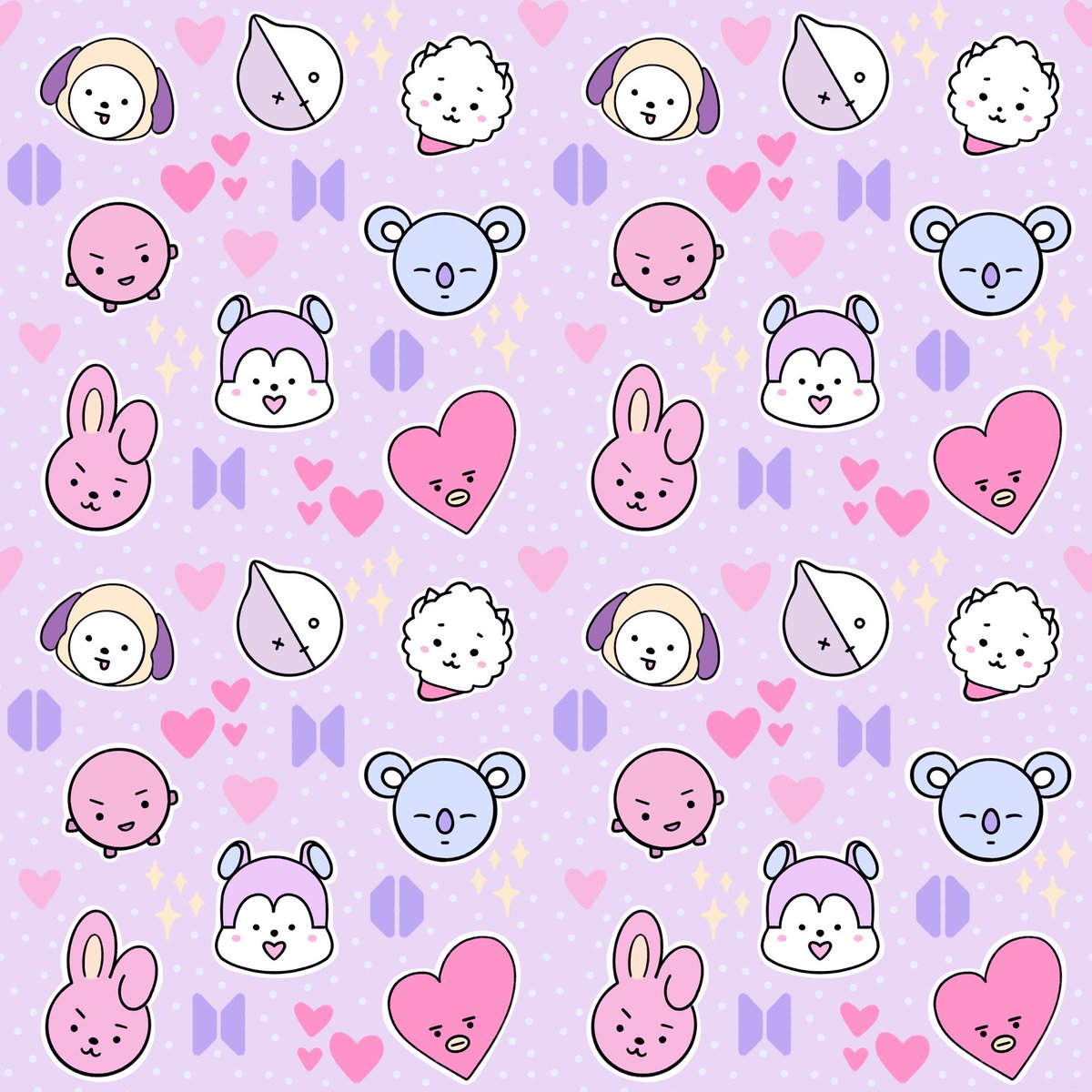 A little BT21 pattern to celebrate Festa 💕

#art #bt21 #btsfanart #bts #surfacepattern #illustration