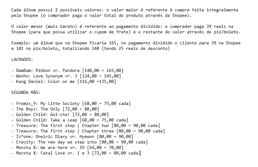 Caso tenha interesse em algum, favor entrar em contato pela DM para que possamos enviar fotos do álbum específico