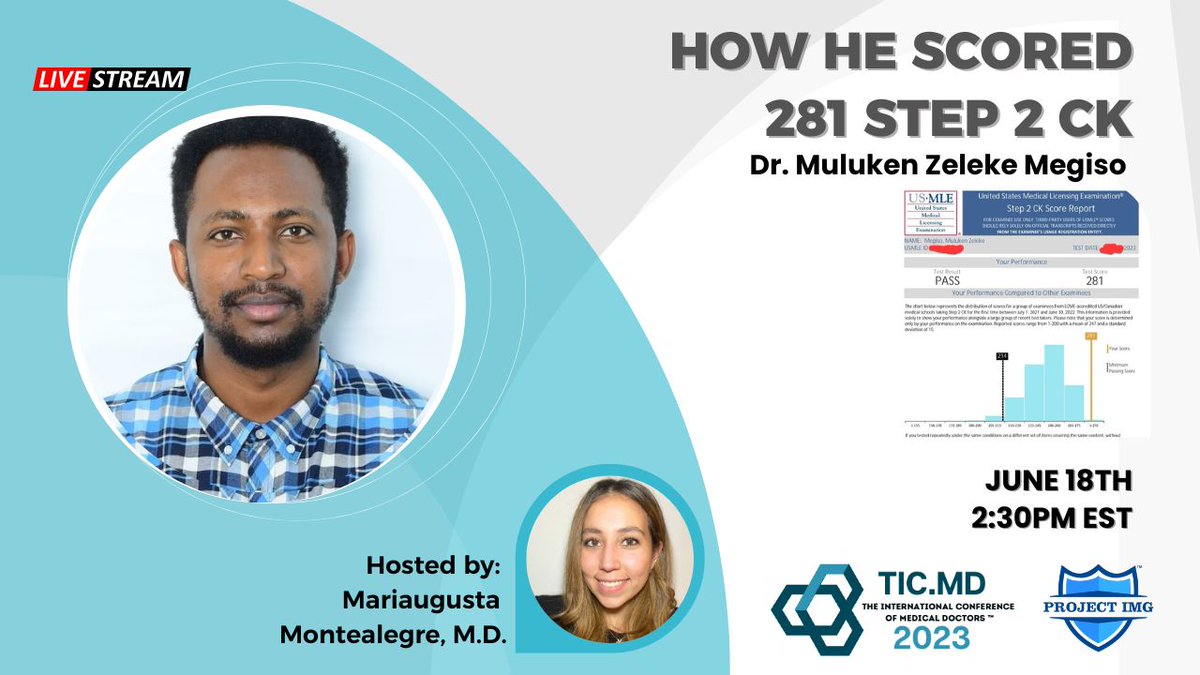 281 IN STEP 2 CK!!!!

How did he do it? how did he study, what was his strategy? and for how long did he study?

All your questions will be answered this Sunday at 2:30pm EST on our youtube channel

This is gonna be good!

#Step2 #USMLE #IMG #Study #Strategy #HowTo #projectimg
