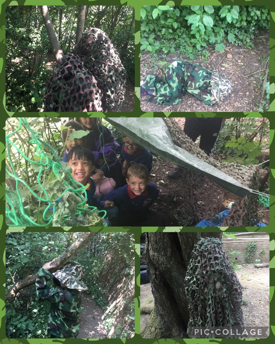 Amser Talent, so much fun in our willow garden learning all about camouflage. We’ve learnt that camouflage is a way animals blend into their environment so they can’t be seen. Can you see us? We have worked together  to make a camouflaged den.<a href="/HTPSchool/">Herbert Thompson</a> #outdoorlearing #friends