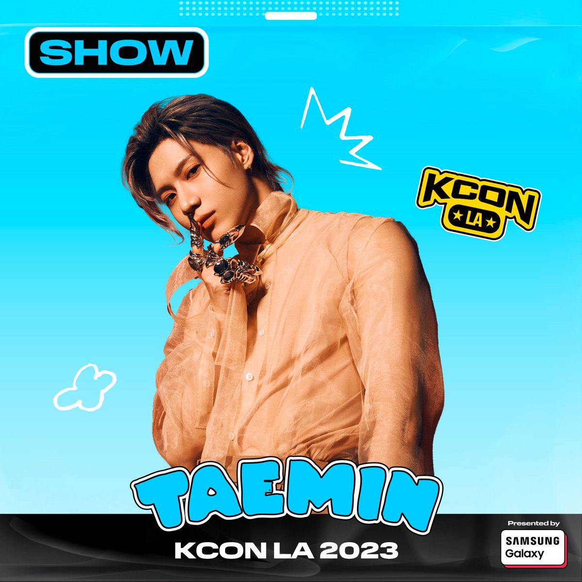 [ #KCONLA2023 ] ARTIST LINEUP

#TAEMIN 

🎈
KCON LA 2023
8.18.~8.20.
Let’s #KCON!