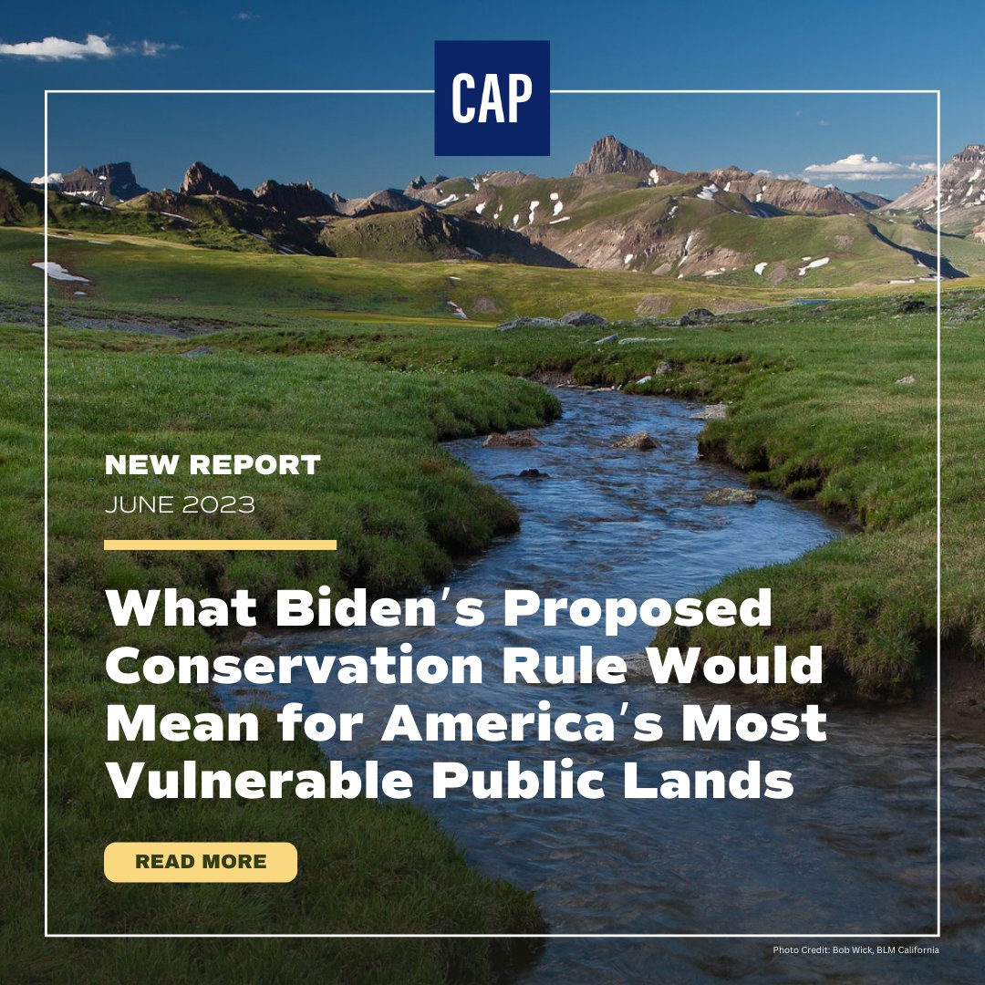 NEW: @amprog report on what @BLMNational’s Public Lands Rule could mean for public lands at-risk today. Putting conservation on equal ground with other uses would help conserve nature for future generations🧵americanprogress.org/article/what-b…