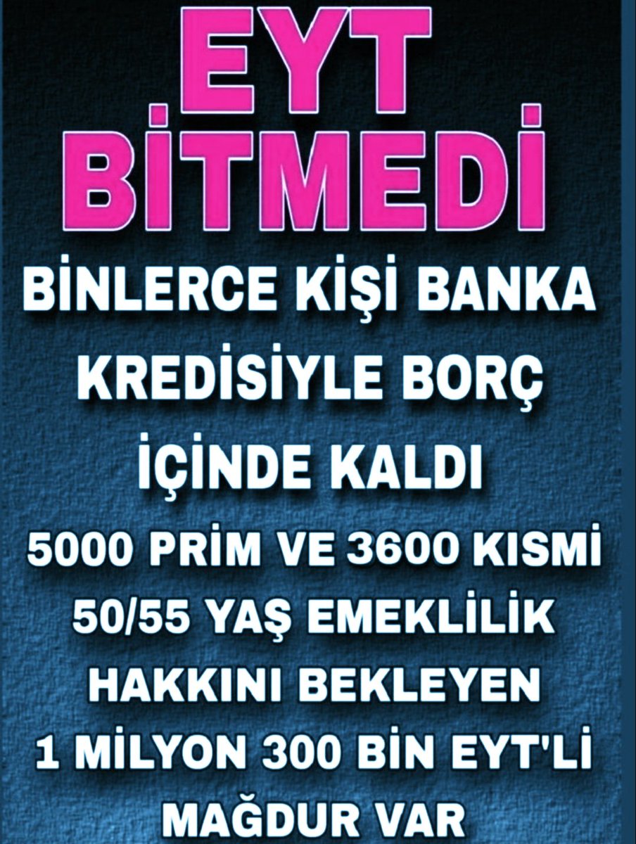 İrfan Sahin (@irfansa46084042) on Twitter photo Biz işe girdiğimizde geçerli olan kanuna göre primimiz dolmuş, yılımız dolmuş, yaş zaten yoktu. Neden emekli olamıyoruz?
Hakkımızı verin.
<a href="/isikhanvedat/">Prof. Dr. Vedat Işıkhan</a>
#5000veKısmiYasalHaktır Biz işe girdiğimizde geçerli olan kanuna göre primimiz dolmuş, yılımız dolmuş, yaş zaten yoktu. Neden emekli olamıyoruz?
Hakkımızı verin.
<a href="/isikhanvedat/">Prof. Dr. Vedat Işıkhan</a>
#5000veKısmiYasalHaktır