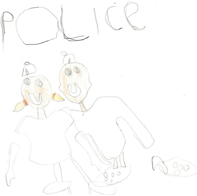 Last week @EPChelmsford went to Small Wonders Nursery in Springfield.  The children had a wonderful time and especially loved the police car. One of the children drew this wonderful picture us.  Thank you! #MoreThanCrimeFighters