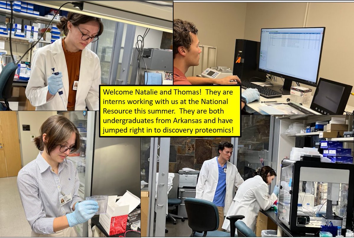 What a productive couple of weeks!  Our summer interns, Thomas and Natalie, have jumped right in learning about bottom-up proteomics.  We are glad they are with us!  Natalie is from the University of Central Arkansas and Thomas currently attends Harding University.