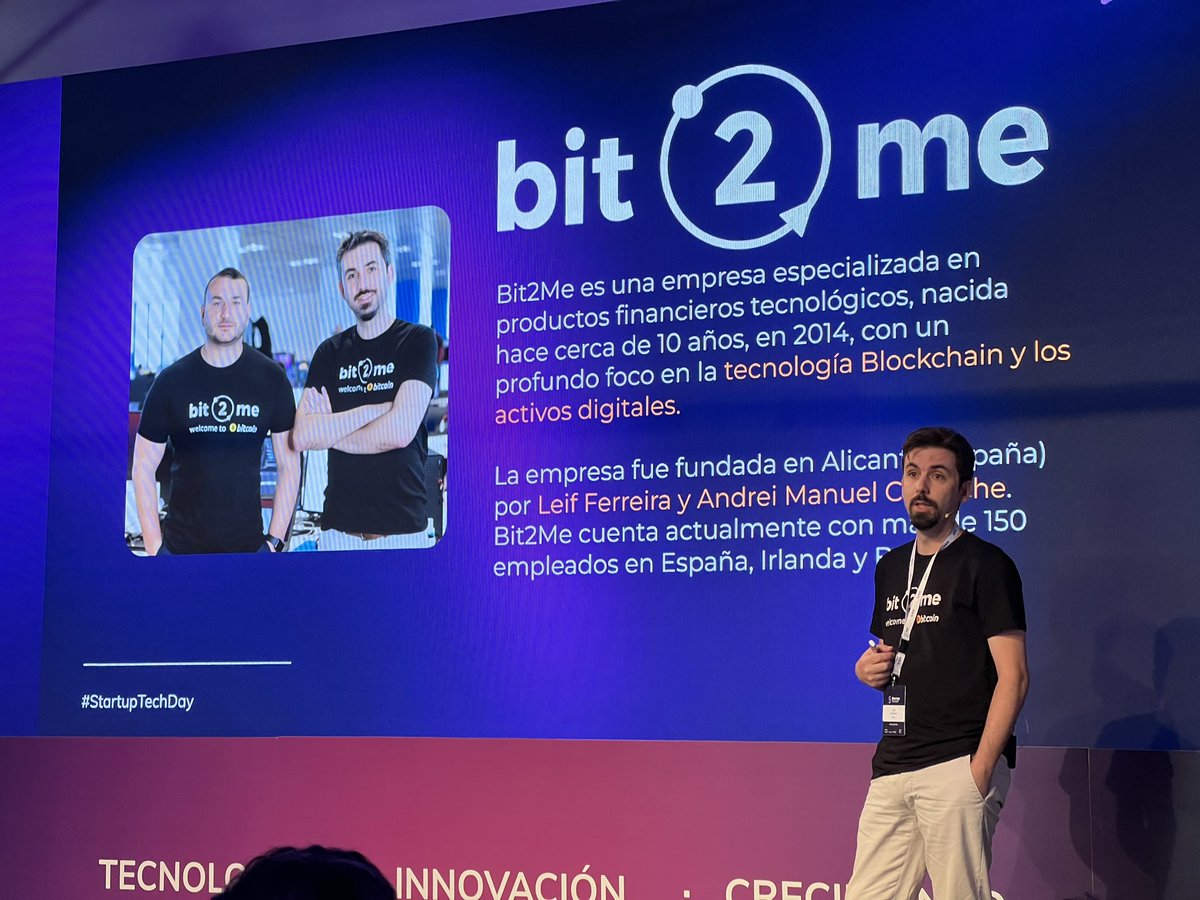 AltostratusSL's tweet photo. Y seguimos ahora con Leif Ferreira, CEO y cofundador de @bit2me, quien nos cuenta cómo la tecnología #Cloud ha impulsado el éxito de #Bit2me ☁️ 

#StartupTechDay https://t.co/sryEqbeFhi