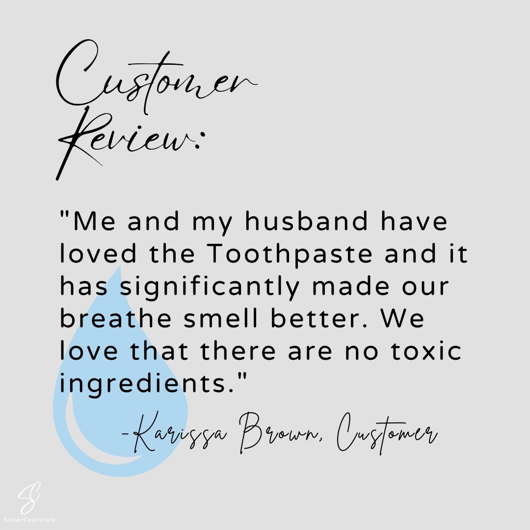 silverceuticals's tweet photo. The reviews are in! Our Toothpaste is a hit! 🤩⁠
#toothpaste #naturalproducts #customerreview #bestsilver #silverceuticals⁠ https://t.co/gRYpHqZ2S6
