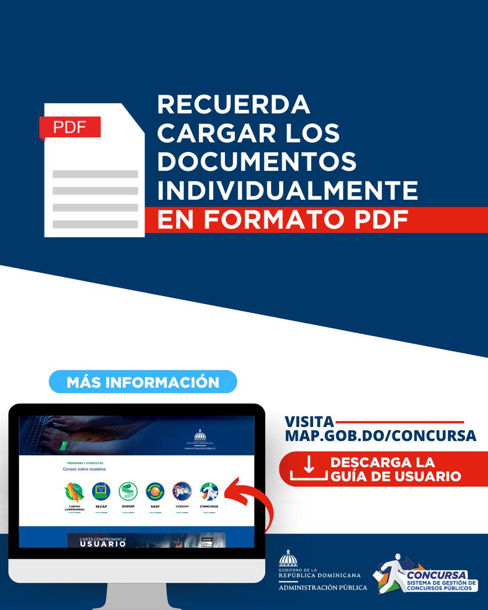 AVISO DE CONCURSO  <a href="/energiayminasrd/">Ministerio de Energía y Minas</a>

Para APLICAR a las vacantes, debes hacerlo de manera virtual. VISITA NUESTRO PORTAL CONCURSA en map.gob.do y descarga la guía del usuario para más información.

📢 ¡Etiqueta!

#ConcursaRD #vacantesrd