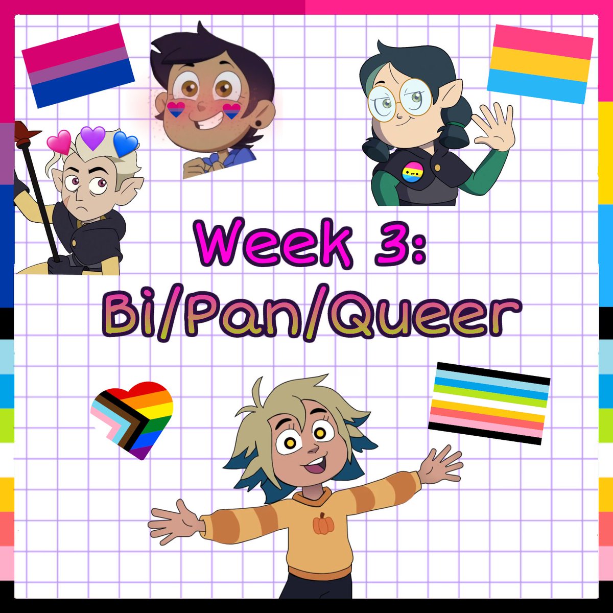 tohrevived's tweet photo. The Owl House Revived Pride Month Crew Member Highlights !! 🏳️‍🌈

Week 3: Bi/Pan/Queer 💟💜💙💛 https://t.co/FJIM5J7bpx