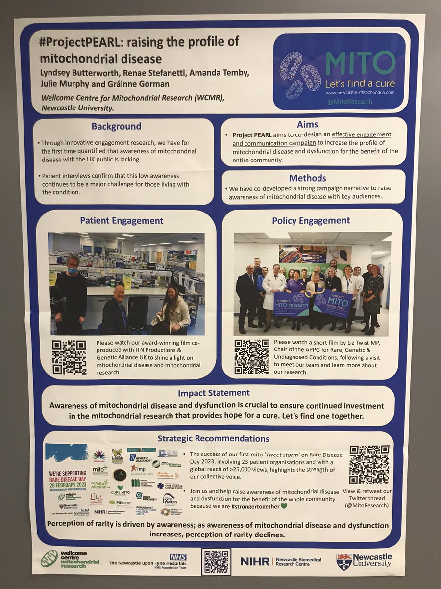 mhmartikainen's tweet photo. Very relevant work by the @MitoResearch team. We need to work together and raise public awareness of #mitochondrial disease, to facilitate research & improve patient care. #Euromit https://t.co/hF41h4KhrL