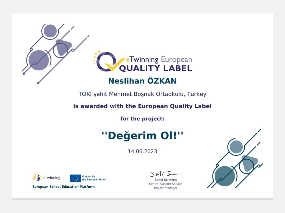 e twinning Avrupa Kalite Ödülü alan Neslihan Özkan arkadaşımızı tebrik ediyorum. 
<a href="/mehmetalikatip1/">Mehmet Ali KATİPOĞLU 🇹🇷</a> 
<a href="/MOgretmen55/">MURAT ÖĞRETMEN55</a> 
<a href="/osmancakir60/">OsmanÇAKIR</a> 
<a href="/bafrakaymakam/">Bafra Kaymakamlığı</a> 
<a href="/CevdetErturkmen/">Cevdet Ertürkmen</a>