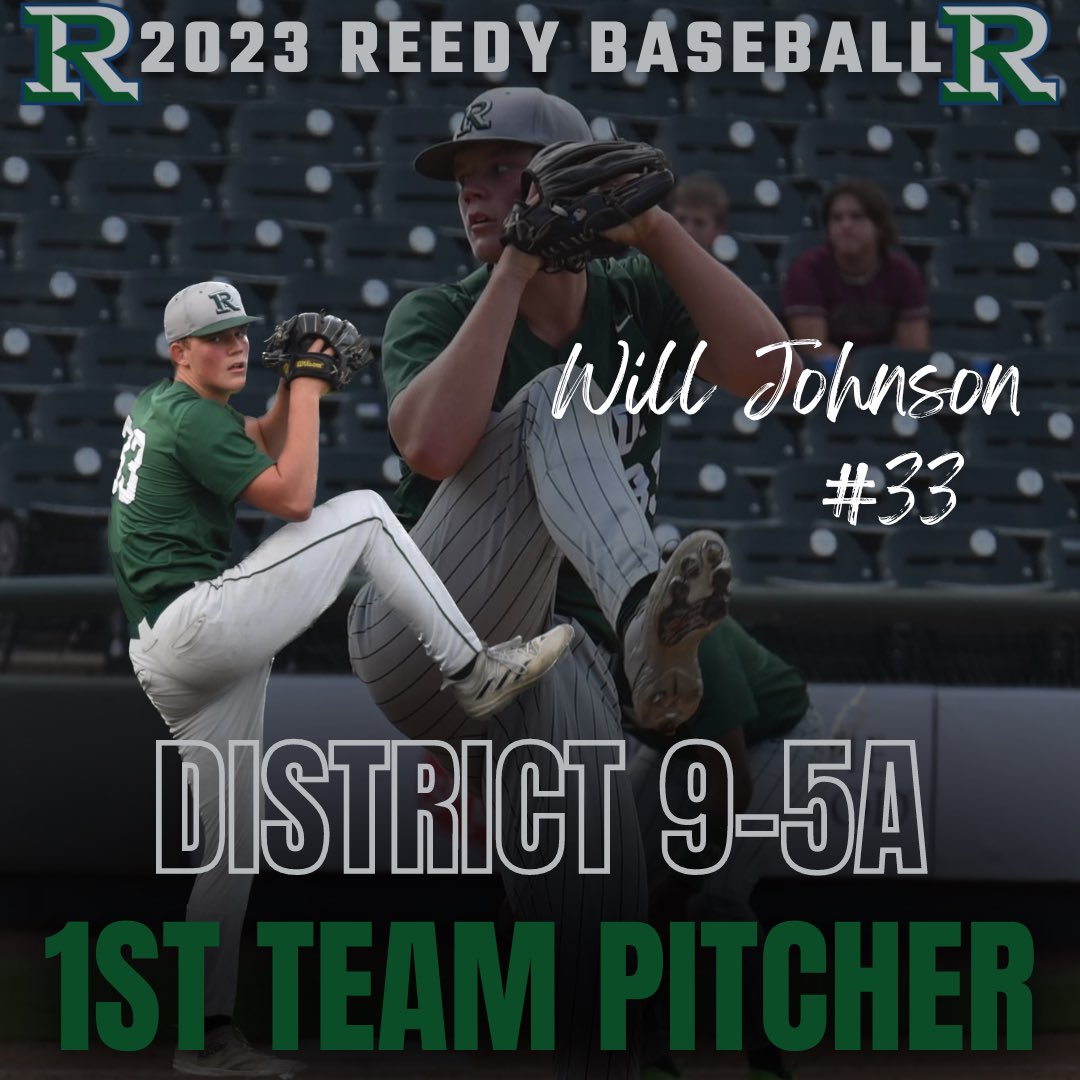🙌POST-SEASON AWARDS🙌

Congratulations to SR Will Johnson (@Will_Johnson40) for being a member of the All-District Team!

In 35.2 IP in District Will went 4-1 with 46 K’s and a 1.570 ERA!

District 9-5A 1st-Team Pitcher

#OneTrackMind #STS
#RHSRoar #TakePrideInThePride