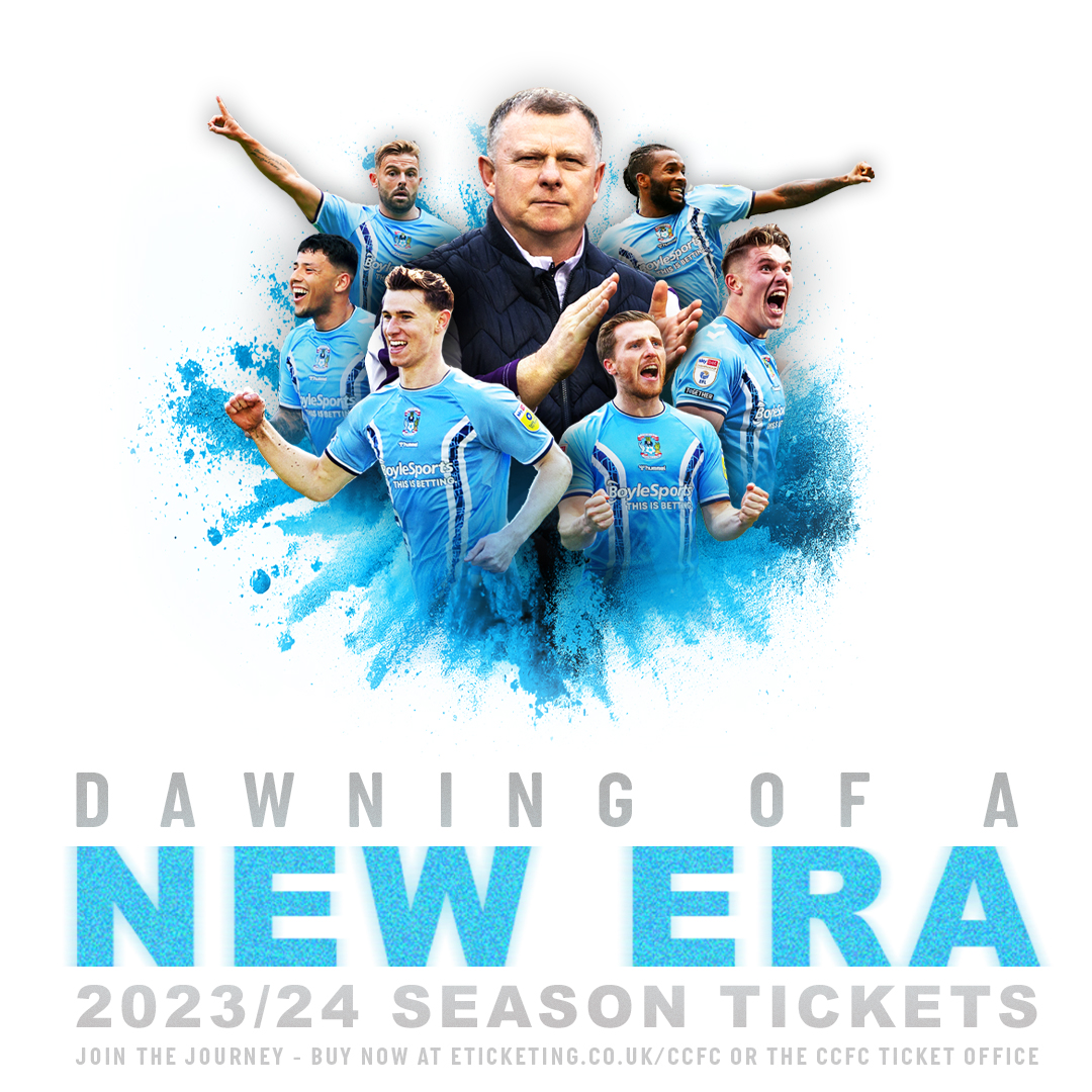 Coventry_City's tweet photo. 🎟️ Don't forget, 22/23 seats are released at 10am! #PUSB