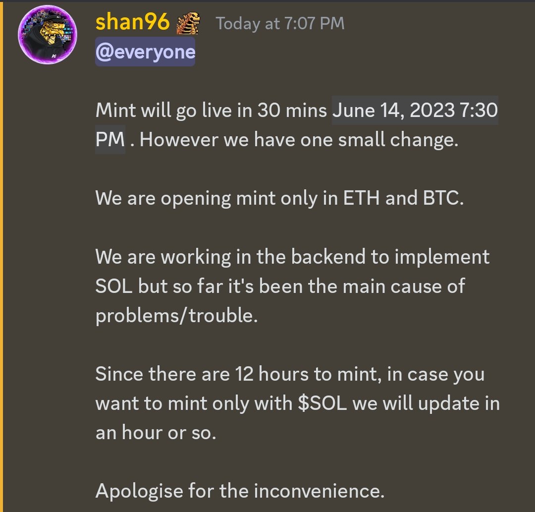 CryptoTeluguO's tweet photo. 🦖 @TheOrdinalsClub update on $BTOC mint

📆WL Mint today 7:30pm IST

❌ $SOL removed temporarily from payment option

✅Now we only have $BTC &amp; $ETH payment options

❤️Like
🔁RT https://t.co/YZl284XFJ8