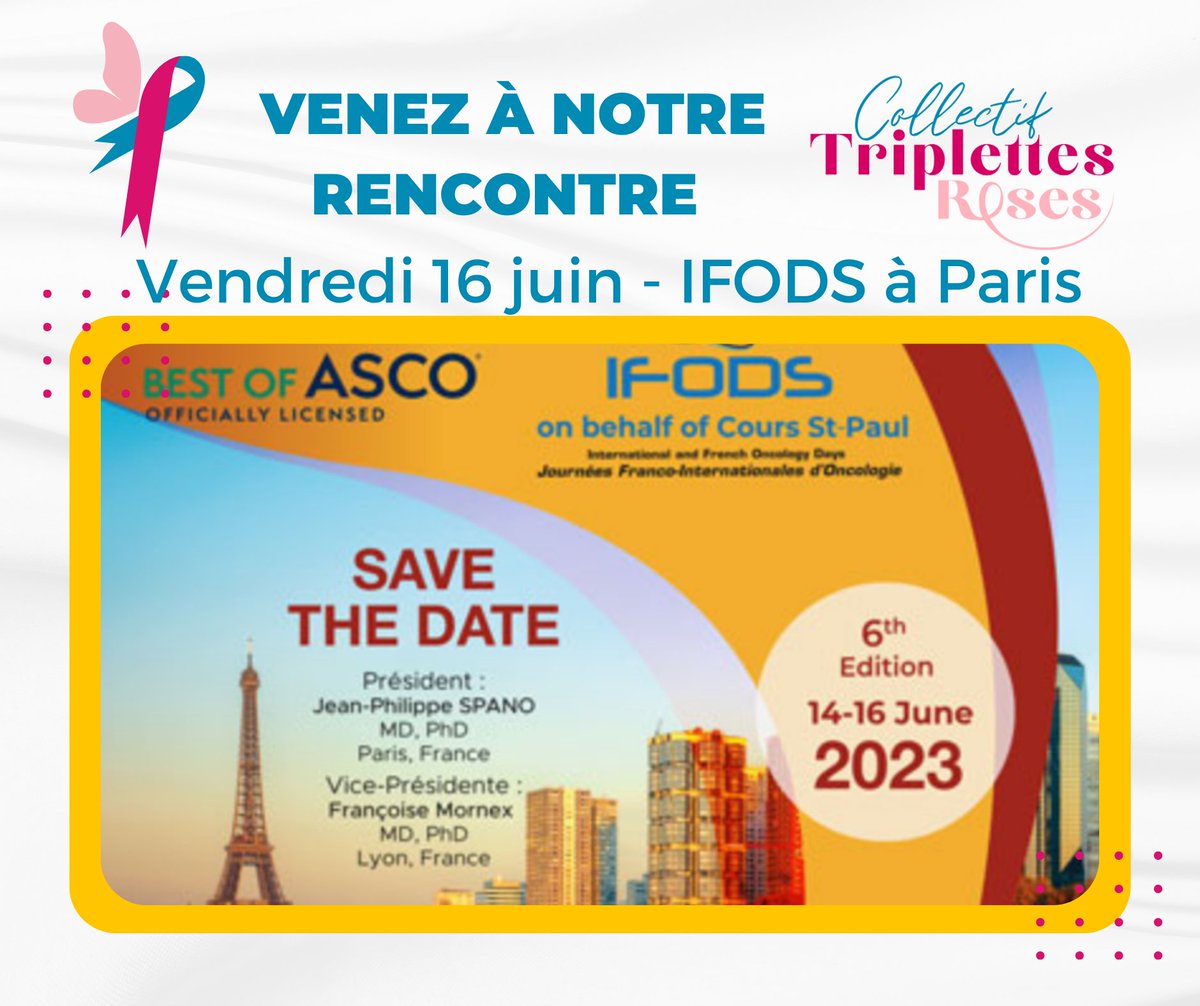 La 6ième édition des <a href="/IFODS_CONGRESS/">IFODS</a>  a débuté aujourd’hui ! 
✅ Le Collectif Triplettes Roses interviendra vendredi 16 juin à 11h.
👉 Pour en savoir plus : ifods.com
Merci Pr SPANO pour votre confiance !