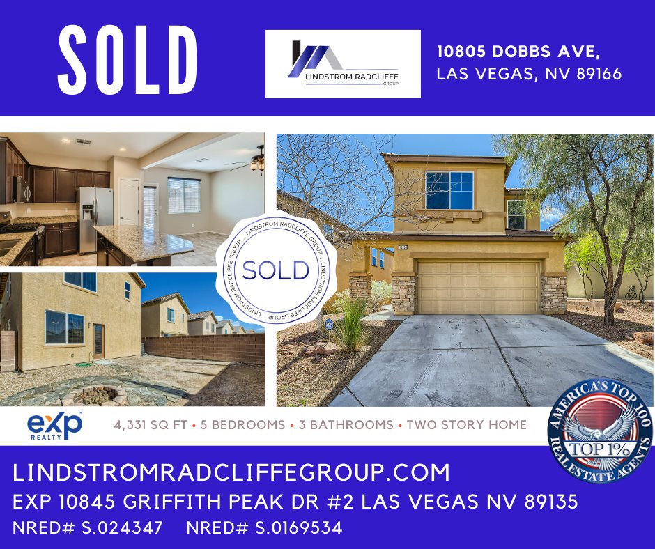 What a feeling!!! Congratulations to our SELLERS!
Your wonderful home at 10805 Dobbs Avenue, Las Vegas NV 89166 is #SOLD!
#lasvegasrealestate #lasvegasrealtor #LindstromRadcliffeGroup #exprealty
