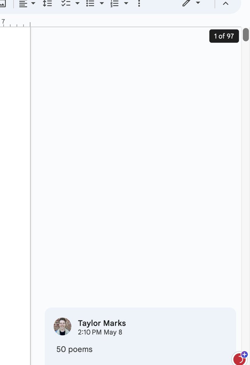 Started this doc ~2 months ago with the intention of writing 50 poems in 6 weeks...almost at 100 and not quite done yet with all the stories I want to tell.