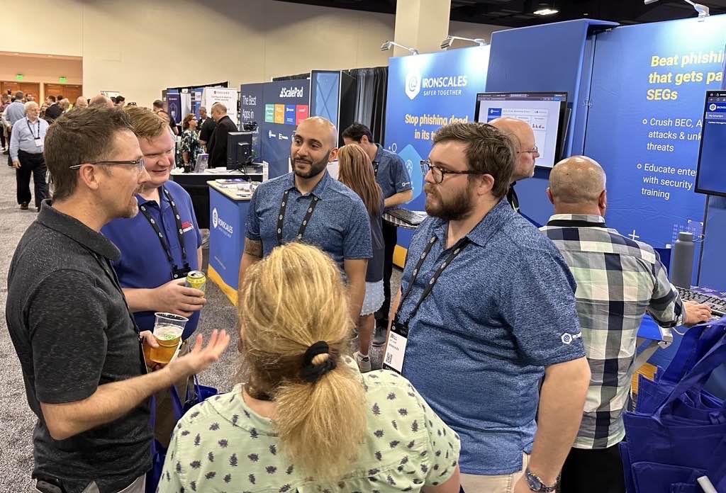IRONSCALES's tweet photo. 🚀☁️ Pax8 Beyond was out of this world!  Thank you to everyone who stopped by our booth to learn more about how our AI + Human Insights approach is shaking up the industry.
Learn more about becoming an #IRONSCALES Partner here: https://t.co/ScqYnECQdq
#Pax8Beyond @pax8 https://t.co/e1TQNphc8X