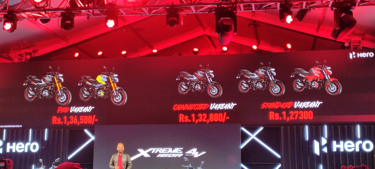 kumarcnbc's tweet image. . New Xtreme 4V 160R launched @ ₹1.27-1.36 lakh. three variant, Booking start from Tomorrow. @CNBC_Awaaz @HeroMotoCorp #NewExtreme4V  #Heromoto #kumarcnbc