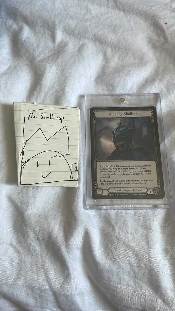 trickytreacy's tweet image. Forgot to bring all my cards to yesterday’s #fabtcg armoury. Had to improvise. Tbh, I think art is my true calling 😄