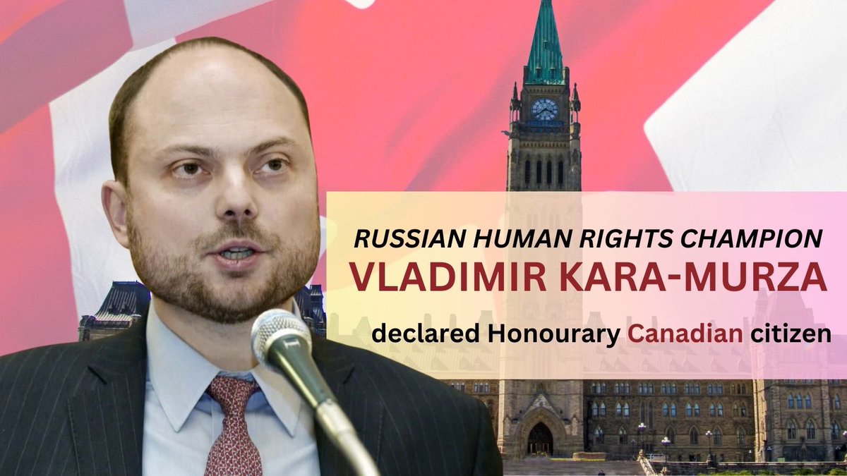 1/ On June 13, 2023, the @SenateCA granted honorary Canadian citizenship to Vladimir Kara-Murza @vkaramurza, a renowned Russian pro-democracy activist, solidifying his position alongside illustrious human rights icons such as Raoul Wallenberg and Nelson Mandela.