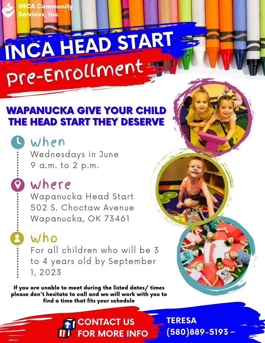 INCAcommaction's tweet photo. Enroll your child in @INCA Head Start TODAY! https://t.co/txl6w72bsf