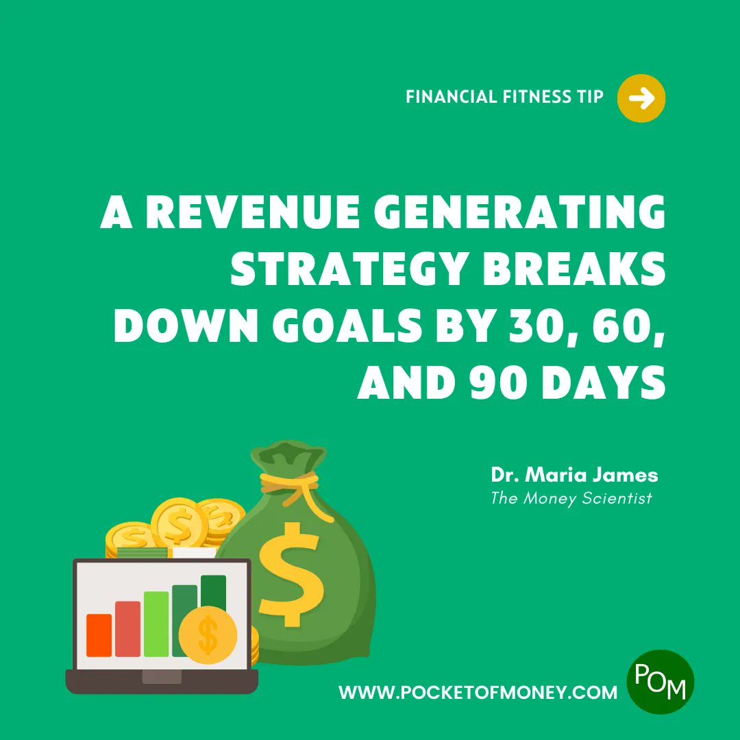 A revenue generating strategy breaks down goals by 30, 60, and 90 days. 
#BusinessStrategy
#GrowthStrategy
#RevenueBoost