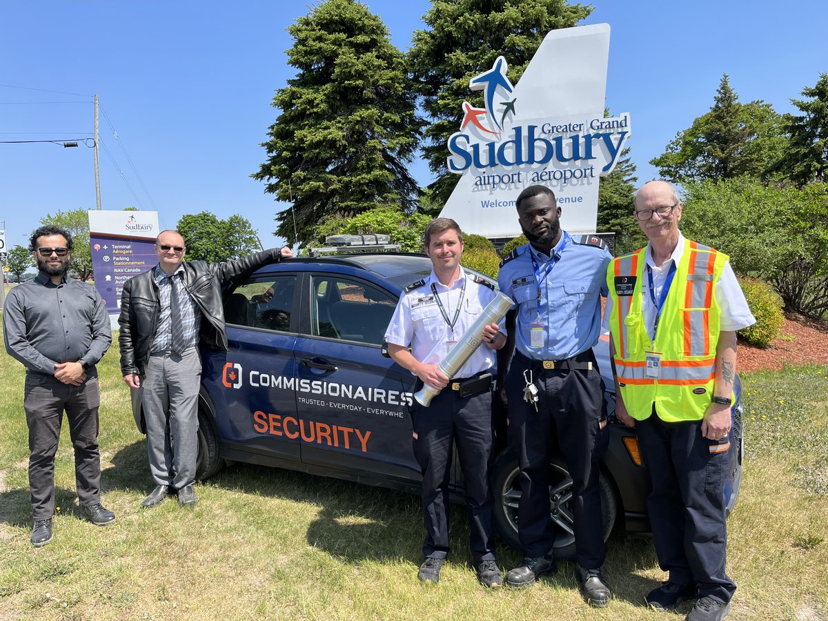 CmresOttawa's tweet photo. Our @Commissionaires Centennial baton made a stop at the @SudburyAirport(YSB) to take in the sights and the flights. We are truly grateful for the warm reception and for the memories captured during that epic visit.
#Commissionaires #MarchTo100 #Commissionaires100 #travel https://t.co/2Sf8gJB75f