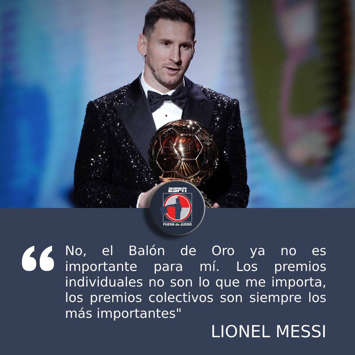 ESPN_FDJ's tweet photo. 😅 Messi ya no está preocupado por si gana o no otro Balón de Oro....

https://t.co/lZ0UxCts2N https://t.co/nsdf4HCnZ5