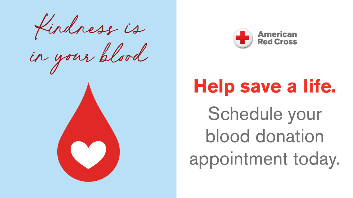 Make an appointment today for Hudson Library's Blood Drive on Friday, June 16, 2023 from 11:00 AM - 03:00 PM. redcrossblood.org/give.html/driv…
