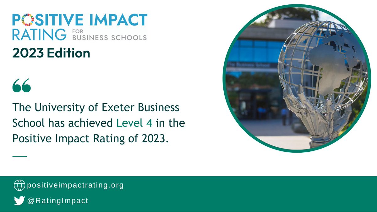 🎉We have been named a Transforming School in the Positive Impact Rating for Business Schools (#PIR)🎉 This global rating for #businessschools that embrace a societal purpose is assessed by students, so a huge thanks to all involved!

See🧵for examples of our positive impact