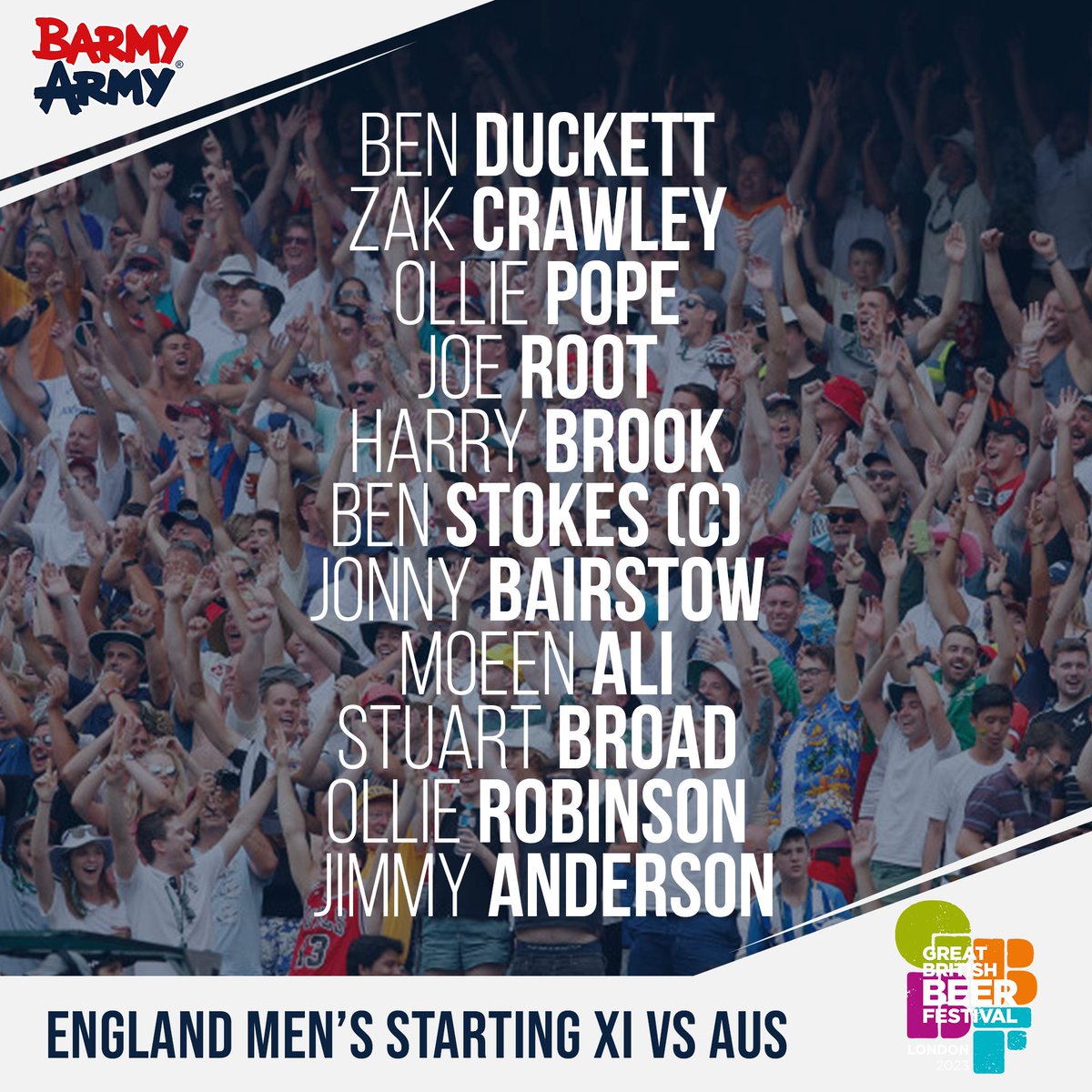 🚨 BREAKING NEWS 🚨 England have named their starting XI for the first Ashes Test match at Edgbaston 🏴󠁧󠁢󠁥󠁮󠁧󠁿🏏 @gbbf | #Ashes
