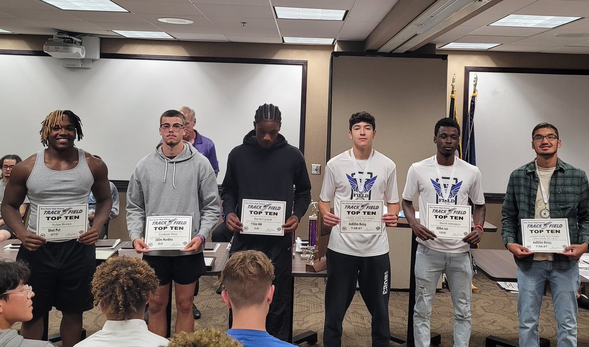 Making the Top 10 list! Adding to the storied history of  BD Track, Nylan Brown is 4th best ever in SP, Graham West is now 8th best in the 300h, David Carnell ranks 6th in HH, David Adesanya is 8th best in the 800m &amp; the 4x8 is 7th best ever- Camacho, Adesanya, Cuevas, Ibrahim.