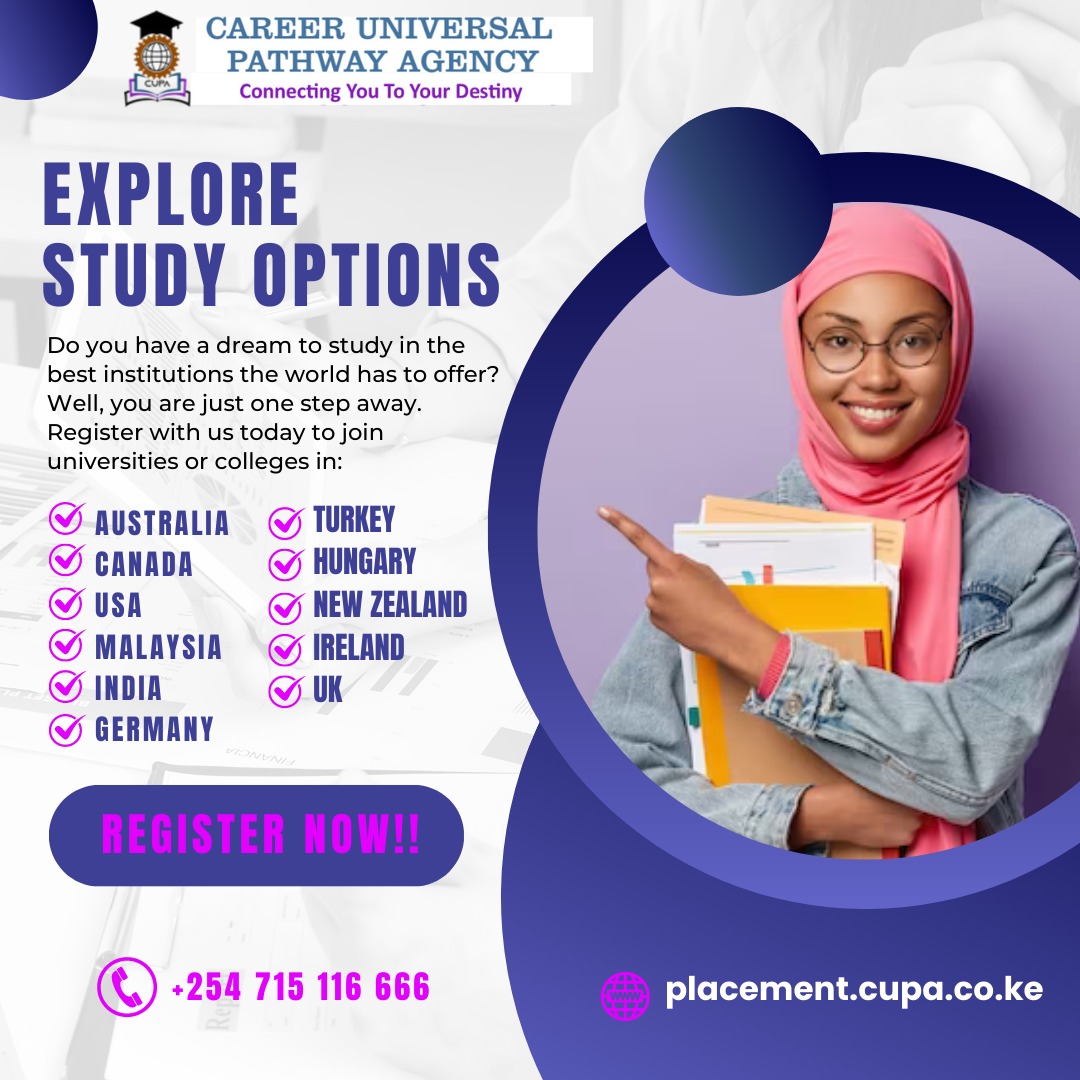 ‼️Exploring new horizons: Embracing new cultures‼️

Education knows no boundaries ,explore study options globally with Career Universal Pathway Agency and experience the world one class at a time .
Call or WhatsApp us on  0715 116 666 for more information.
 #studyabroad2023