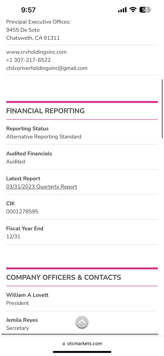 CRVH_OTC's tweet image. $CRVH is now pink current with Audited Financials #OTCMarkets #OTC #Pennystocks