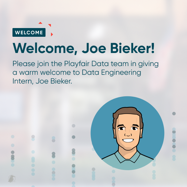 Please join the Playfair Data team in giving a warm welcome to Data Engineering Intern, Joe Bieker.

We can't wait to learn new skills together and be a part of your data engineering journey, Joe!

#visualanalytics #internship #dataengineering
