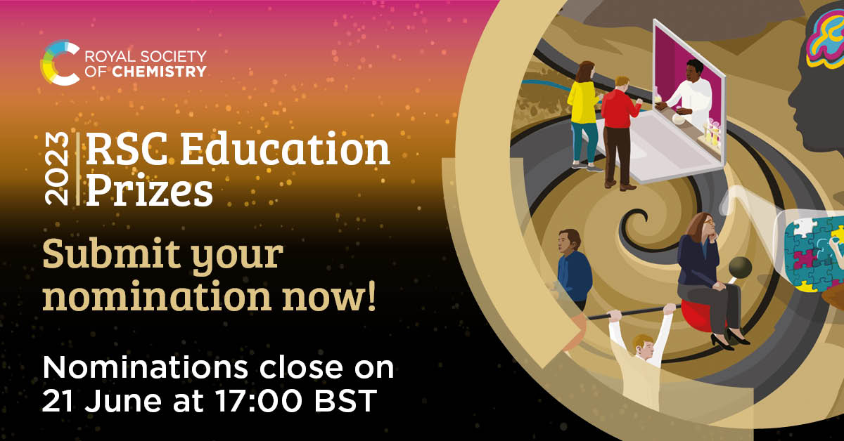 📣 There are just a few days left before the 2023 RSC Education Prizes close. Not sure who to nominate? Take a look at the prizes and what we’re looking for 👉 
rsc.li/3N5sCWl #RSCPrizes