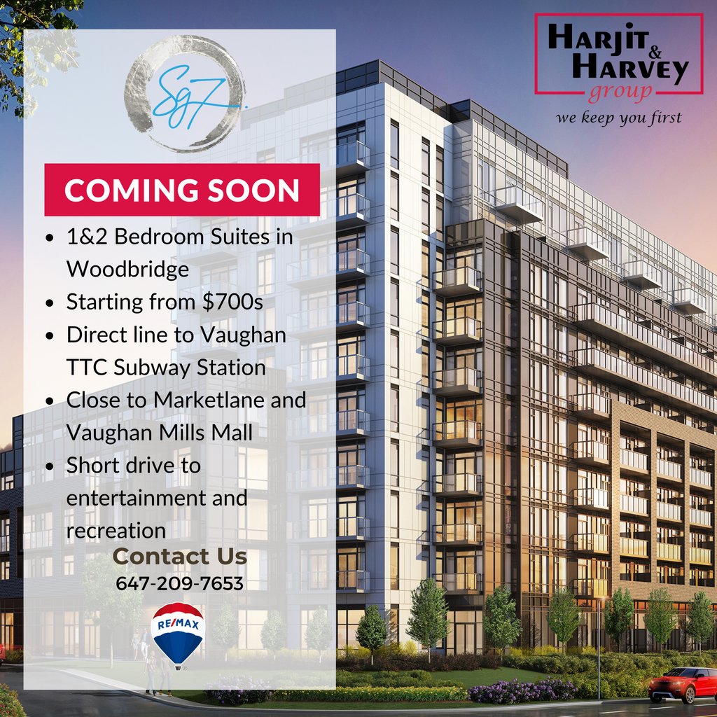 HarjitHarvey's tweet photo. New Condo Suites Coming Soon to Woodbridge! 1&2 Bedroom Suites Available. Starting from $700s
#harjitharvey #HarjitHarveyGroup #HarjitSaini #HarveySingh #Woodbridge #Condo #newcondoforsale #investment #condoproject #RealEstateWoodbridge #CondoWoodbridge #MosaikHomes #Signatureon7 https://t.co/WmEvtjxACX