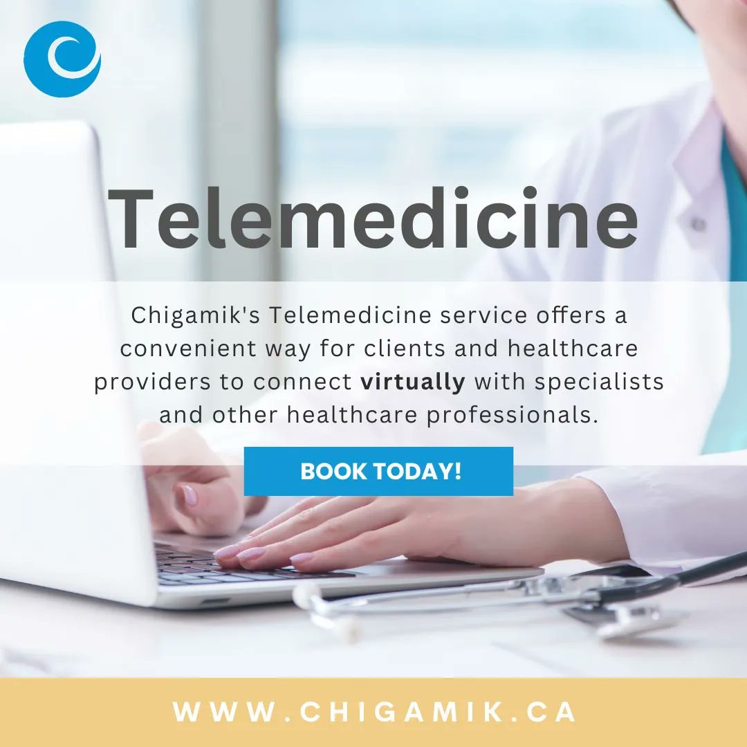 CHIGAMIK's tweet photo. Chigamik’s Telemedicine service conveniently connects clients and providers to a specialist or other healthcare professionals virtually, reducing the need to travel to receive care. To learn more about this service, please visit: https://t.co/Lh8sbAY8up 
#telemedicine #healthcare https://t.co/2J7I4xSMHP