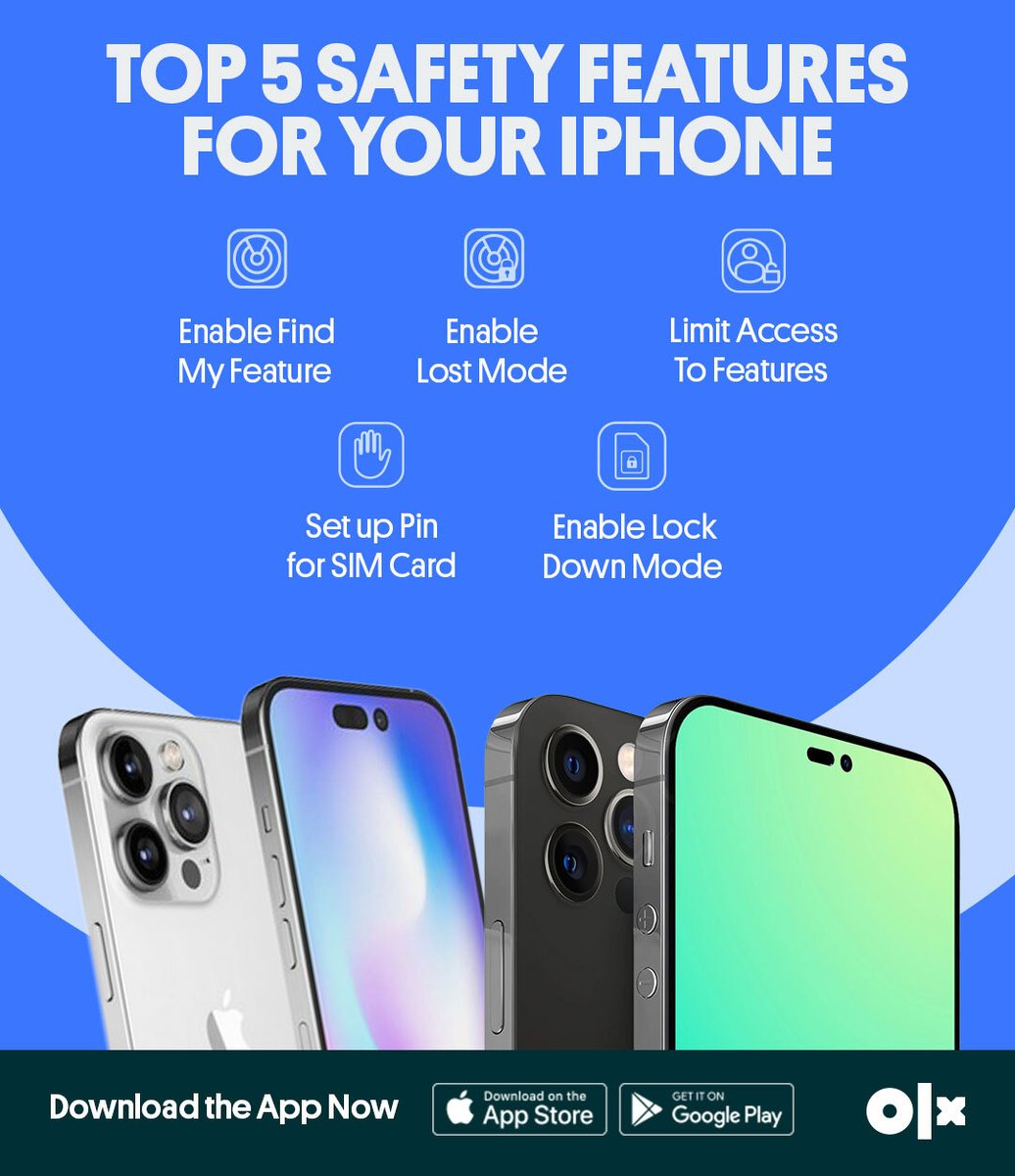 OLX_Pakistan's tweet image. Are you an iPhone user? Here are the top 5 safety features for your iPhone for added security!

Buy iPhone on OLX: bit.ly/3X4qylY

#iphone #apple #iosuser #iphonetips #iphonesecurtiy #securitytips